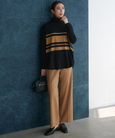 ICB 【洗える】T/Wブロード ワイドストレートパンツ