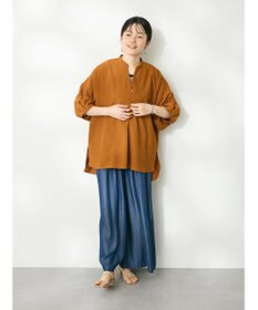 CRAFT STANDARD BOUTIQUE バンドカラーバックタック５分袖ブラウス
