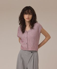 GRACE CONTINENTAL ショートフェザーニットトップ