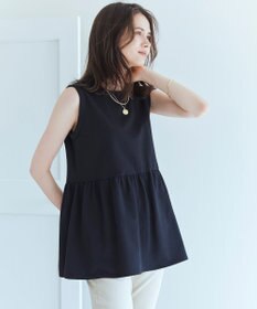23区 【SLOW/洗える】コンパクトインレー ペプラムヘム カットソー