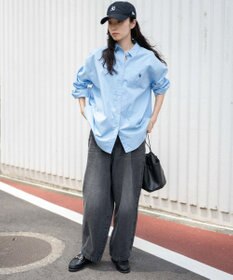 WEGO 【ユニセックス着用ITEM/ウエストゴム/SMLサイズ展開】デニムルーズテーパードパンツ