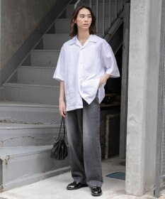 WEGO 【ユニセックス着用ITEM/ウエストゴム/SMLサイズ展開】デニムルーズテーパードパンツ