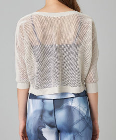 Chacott Chacott BALANCE【ノーソイングニット】７分袖メッシュニットＴシャツ