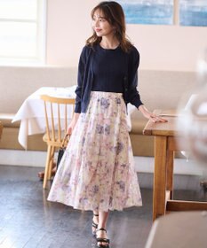 ANY SIS 【洗える】アクアフローラル スカート