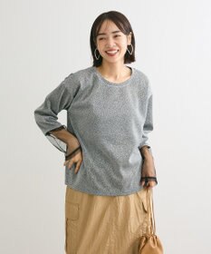 Green Parks 袖チュールドッキングラメプルオーバー