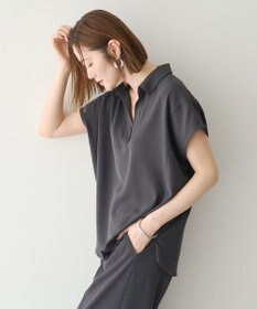 YECCA VECCA 【接触冷感】COOLスキッパーブラウス