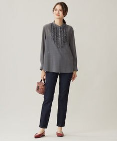 自由区 【セットアップ対応・洗える】ハイツイストビエラフロントフリル ブラウス