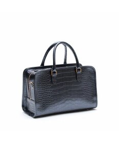 A.D.M.J. 【牛革】クロコ型押しヘリ巻きボストン28cm