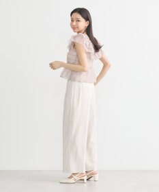 earth music&ecology ダブルフリルノースリブラウス