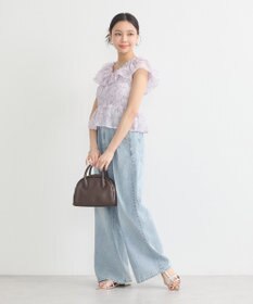 earth music&ecology ダブルフリルノースリブラウス