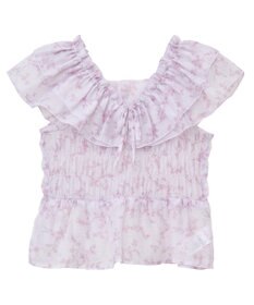 earth music&ecology ダブルフリルノースリブラウス