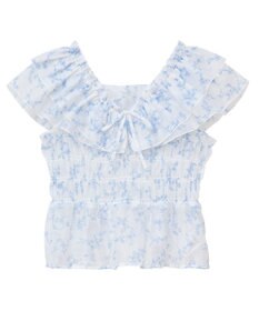 earth music&ecology ダブルフリルノースリブラウス