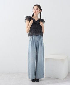 earth music&ecology ダブルフリルノースリブラウス