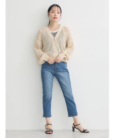 earth music&ecology ファンシーヤーンすかしニットカーディガン