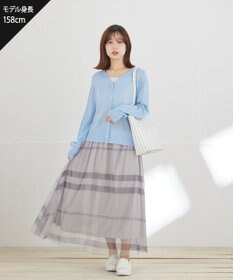 Tiaclasse L チュールレースチェックスカート