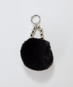 Phoebe メタルボールファーバッグチャーム　ブラック