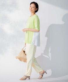 自由区 【XSサイズ～/洗える/セット着用可】キュプラリネンシャンタン イージーテーパードパンツ