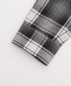 WEGO 【25年秋冬新作/ユニセックス着用ITEM/MLサイズ展開】オンブレチェックフードネルシャツ（LS）