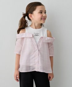 ANY KIDS 肩あきドッキング チェックシャツ