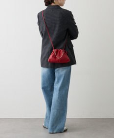 russet レザー巾着ミニショルダーバッグ(CE-1637)