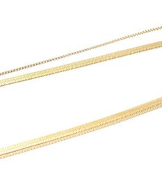 YECCA VECCA 2連スネークチェーンステンレスネックレス