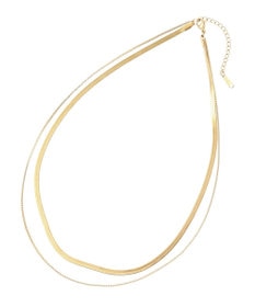 YECCA VECCA 2連スネークチェーンステンレスネックレス