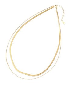 YECCA VECCA 2連スネークチェーンステンレスネックレス