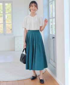 Tiaclasse 【軽撥水・汚れ防止】ランダムタックロングスカート