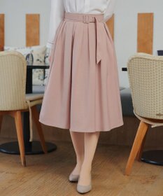 Tiaclasse L ベルト付きフレアスカート