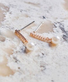 Tiaclasse 【金属アレルギー対応・養殖パール】ストーンバー＆パールピアス