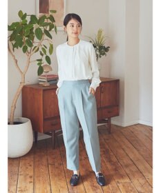 earth music&ecology ノーカラーフロントタックブラウス