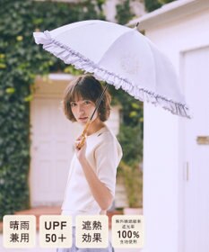 Maison de FLEUR 《晴雨兼用》遮光&UV CUT フリル傘