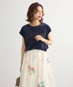 Green Parks ベロアロゴフレンチスリーブチュニック