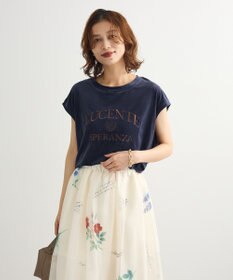 Green Parks ベロアロゴフレンチスリーブチュニック