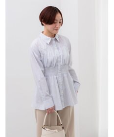 Te chichi ペプラムシャーリングシャツブラウス