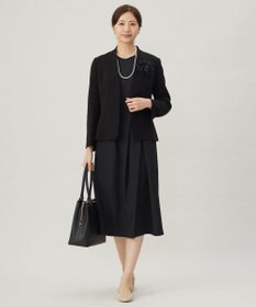 J.PRESS LADIES 【セットアップ対応】セラテリーダブルクロス ノーカラー ジャケット