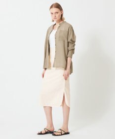 BEIGE， GENTIAN / スタンドカラーシャツ