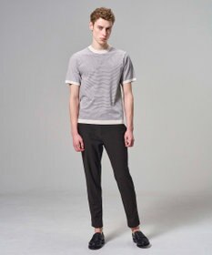 JOSEPH HOMME 【新柄】リュクスレーヨンボーダー　クルーネック半袖ニット