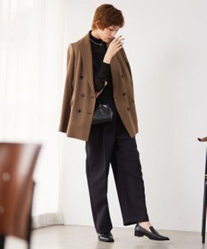 ICB L 【洗える】ウール2WAYストレッチ ダブルブレストジャケット