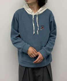 WEGO 【ユニセックス着用ITEM】ワッフルフリースOP刺繍プルパーカー