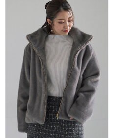 Te chichi 【宮本茉由着用】グラデーションファースタンドジャケット