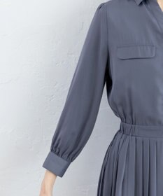 Tiaclasse 【洗える】ヴィンテージサテンシャツワンピース