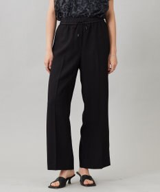 ICB 【新色追加・UVケア・接触冷感・速乾・防シワ・洗える】 FluidBackSatin  ワイドパンツ ブラック系