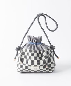 TRICOTE チェッカー巾着ポーチショルダー