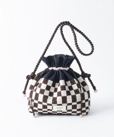 TRICOTE チェッカー巾着ポーチショルダー