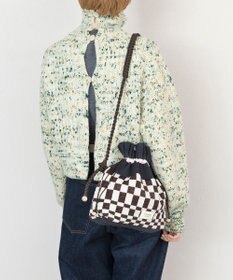 TRICOTE チェッカー巾着ポーチショルダー