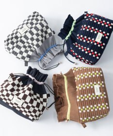 TRICOTE チェッカー巾着ポーチショルダー
