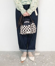 TRICOTE チェッカー巾着ポーチショルダー