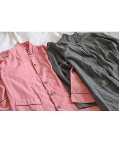 京和晒綿紗 【紗栄子さん愛用パジャマの色違い/UNISEX】ガーゼパジャマ 2重合わせ 草木染め【さんご】