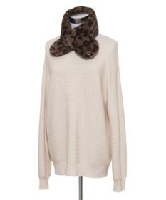 MOONBAT FURLA（フルラ）プチリボンマフラー  アーチロゴ フェイクファー